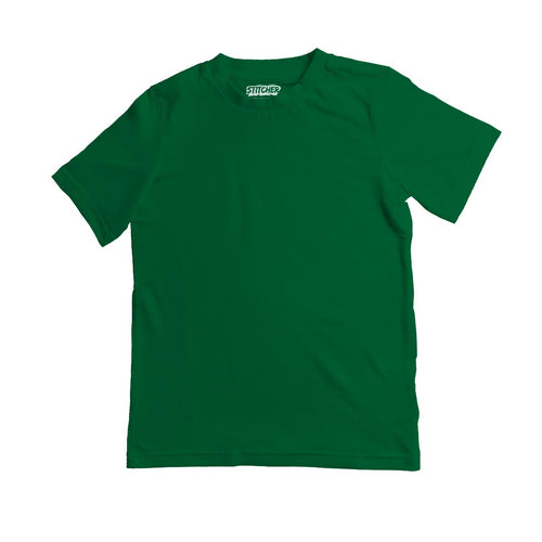 Basic Bottle Green Short Sleeve Tees