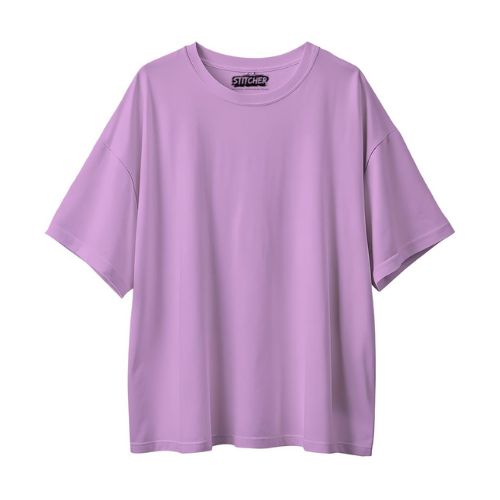 Basic Purple Drop Shoulder Tees