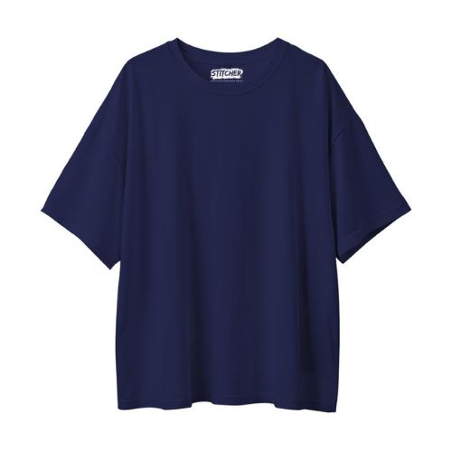 Basic Navy Blue Drop Shoulder Tees