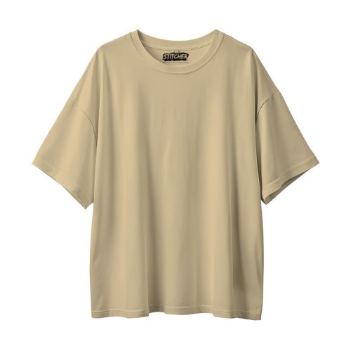 Basic Beige Drop Shoulder Tees