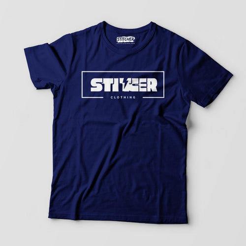 Basic Navy Blue Short Sleeves Tees